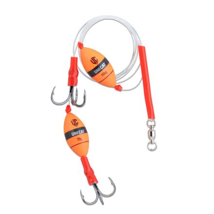 SZERELÉK Harcsázó UNI CAT Smelly Bait Gripper Rig két horoggal #3/0 150cm előke