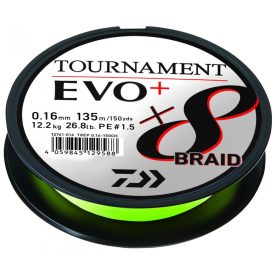   ZSINÓR Fonott Daiwa Tournament EVO X8 Chartreuse 135m 0,12 mm (8,60kg)
