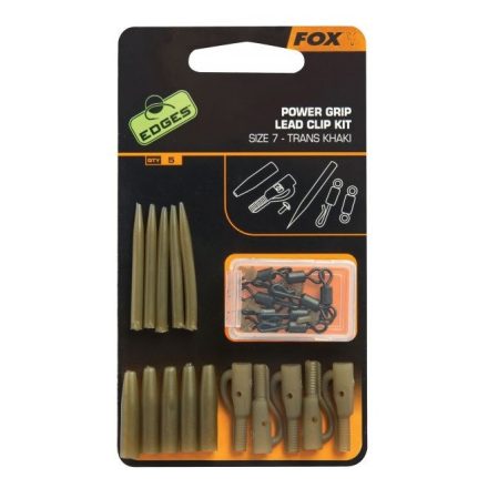 Fox Power grip lead clip thrans khaki készlet