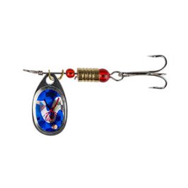   KÖRFORGÓ VILLANTÓ Kamasaki spinner háromágú horoggal (Ezüst/kék bogár, 3,6 gr)