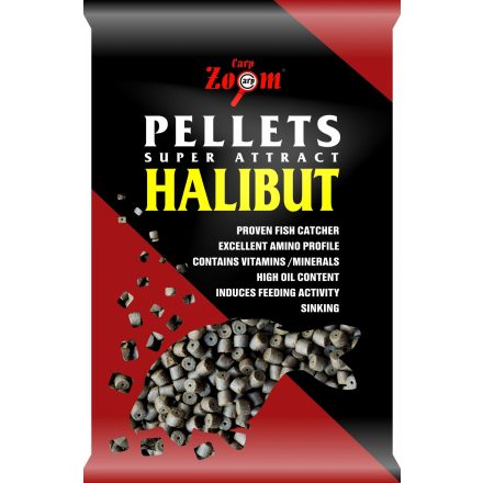 CarpZoom Fúrt halibut pellet 15 mm, halibut, 800 g
