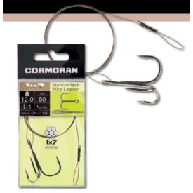   Cormoran 1x7 Wire Leader 50 cm drótelőke hármashoroggal 15Kg Horog: 2/0