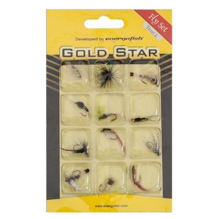 Műlégy szett Gold Star Fly Set Trout 1. 12 darabos