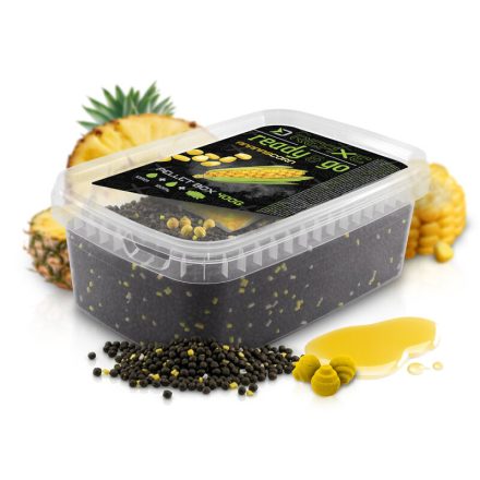 PELLET BOX Delphin Reaxe READY&GO 3in1 (400gr + 120ml +5db csali) Kukorica-Ananász
