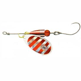   KÖRFORGÓ Cormoran Bullet Longcast egyágú horoggal (Ezüst/piros csíkokkal, 7 gr)