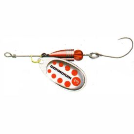   KÖRFORGÓ Cormoran Bullet Longcast egyágú horoggal (Ezüst/piros pöttyös, 4 gr)